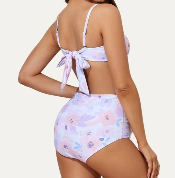 Summer Mae Reversible Butterfly Bow Tie Maternity Bikini Set Size Small - Picture 2 of 13